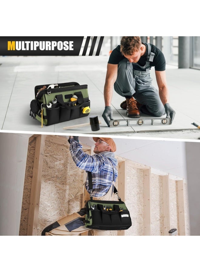 WALALLA Heavy Duty Tool Bag 15-Inch, 16-Pocket Portable Empty Tool Box Organizer Storage, Toolbox Organization, Soft Handle Large Zipper Carrying Toolbag, Father Day Dad Men Mechanic Welding Birthday Gift - Image 4