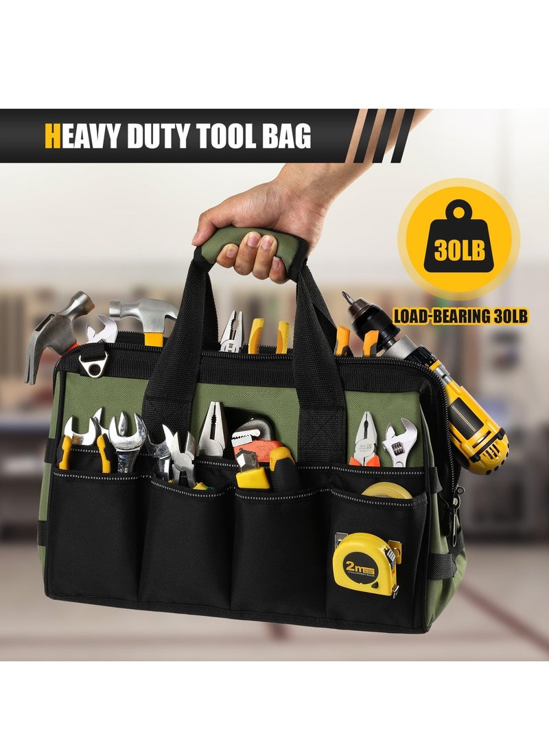 WALALLA Heavy Duty Tool Bag 15-Inch, 16-Pocket Portable Empty Tool Box Organizer Storage, Toolbox Organization, Soft Handle Large Zipper Carrying Toolbag, Father Day Dad Men Mechanic Welding Birthday Gift - Image 5