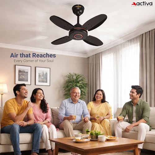 ACTIVA ORNET 600mm Ceiling Fan, 850 RPM High Speed Air Delivery with 4 Blades, Anti-Dust Coating, 2 Years Warranty - Smoke Brown - Image 5