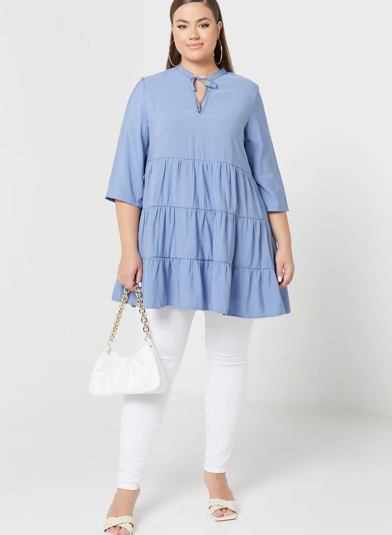 Vero Moda Curve Cut Out Tiered Tunic