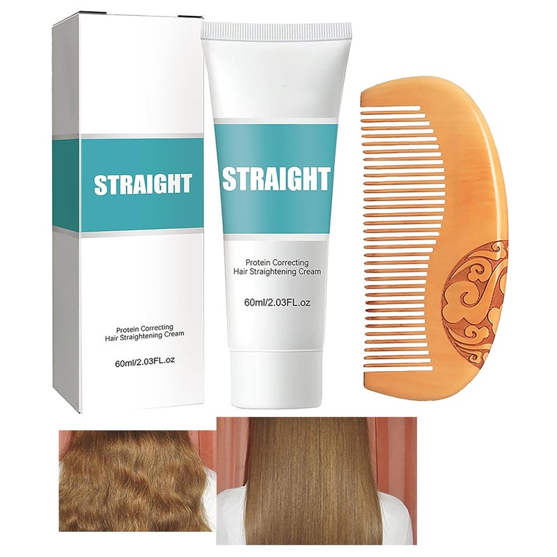 New Upgrade Protein Correcting Hair Straightening Cream Silky Shine and Moisturising Hairspray for all Hair Types 203 FI OZ  60ML 60ML Hair Straightener Cream