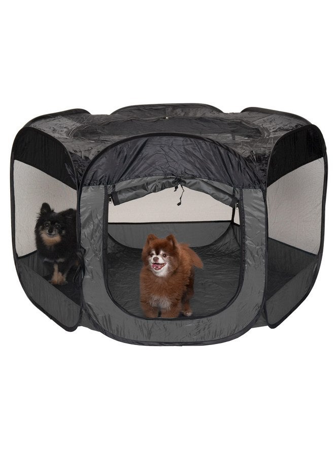 Furhaven Portable Dog Playpen Cat Tent, Pet playground/kennel foldable indoor outdoor zippered puppy crate - Gray, Extra Large - Image 1