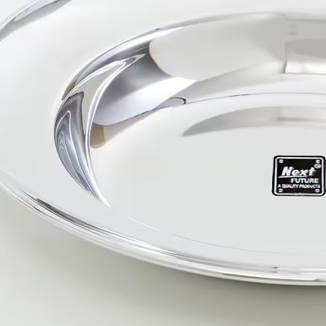 Next Future Stainless Steel Deep SoupBreakfastMaggiPastaGravy Plate Medium Size with Mirror Polish Heavy Gauge Soup Plate Set of 6 Diameter 8 Inches 21 cms 9 Inches SemiLarge - Image 4