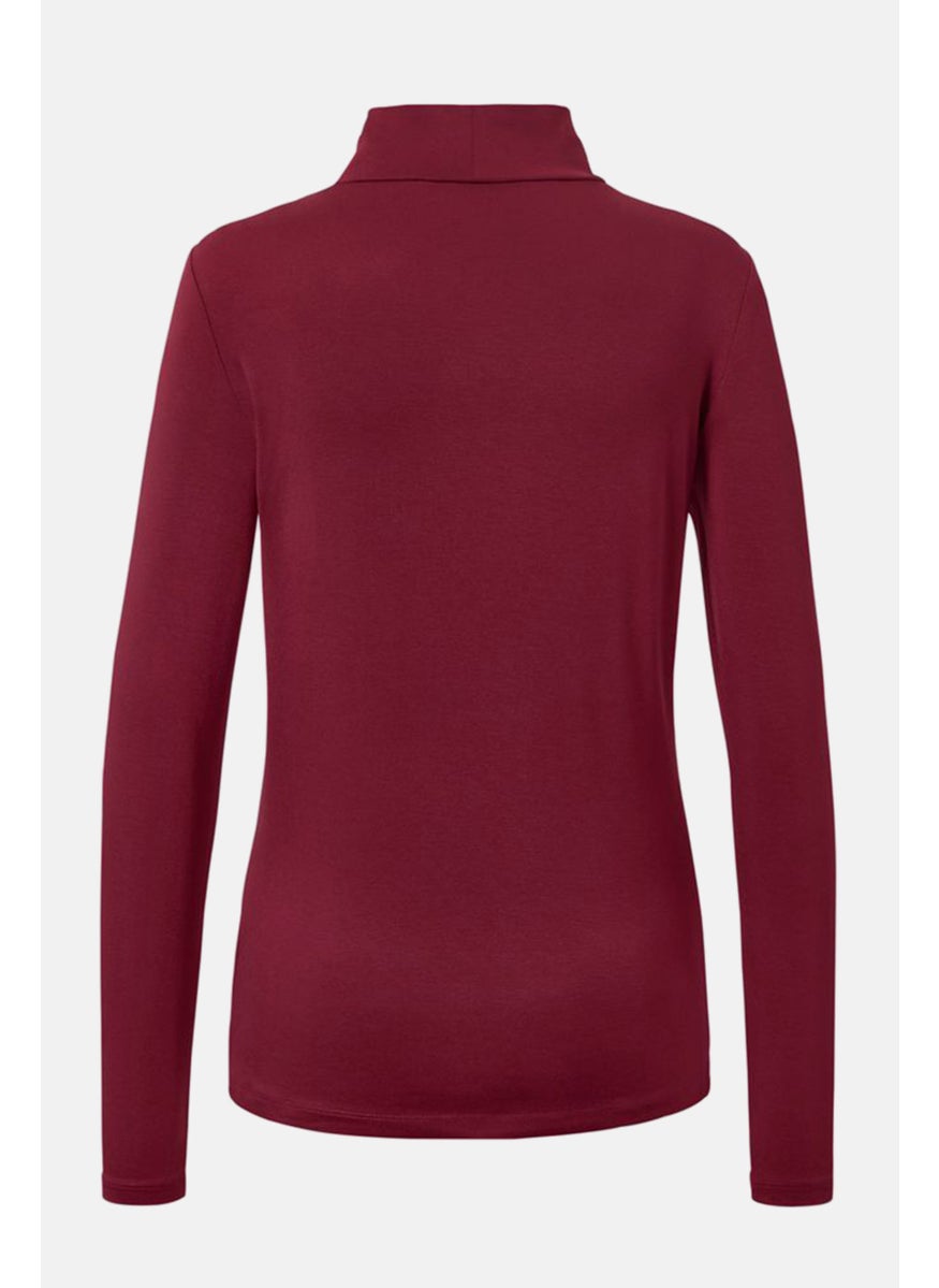 Women High Neck Long Sleeve Plain Top, Maroon - pzsku/Z6FE2AD4E315BB914EC83Z/45/_/1727187911/5b5e231f-446c-4da2-a618-bc0d1c09c244