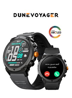 DuneVoyager Smartwatch With HD AMOLED Display 370mAh  Round Smart Watch for Men Women，HD BT Calling，Multi Sport Modes，IP68 Waterproof，Real-Time Heart Rate & SPO2 Monitoring，GPS Tracking，Ultra-Smart Watch Black  - Image 1