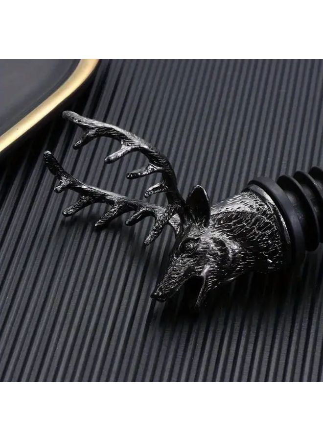 Rose Golden Zinc Alloy Deer Head Wine Pourer Stag Bottle Stopper Aerator - Image 5