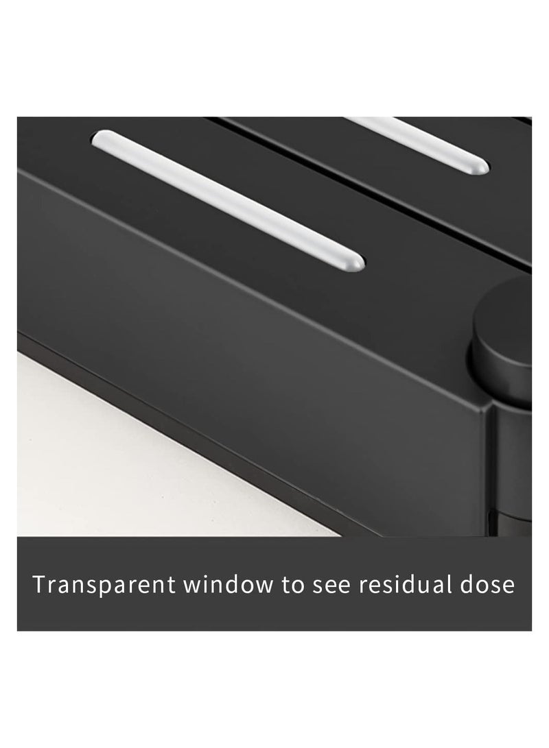 KASTWAVE موزعات شامبو وصابون سائل مثبتة على الحائط، 3 حجرات سعة 3x420 مل لكل كوب، حاوية موزع دش بدون مثقاب وموزع مضخة دش مثبت على الحائط ومنظم للمرحاض والمنزل والحمام والمطبخ (أسود)  - Image 2
