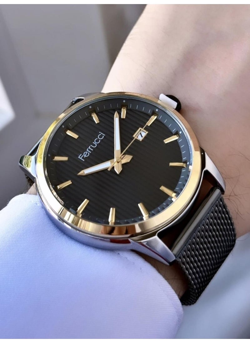 Ferrucci Men's Calendar Mesh Strap Wristwatch  - Image 1