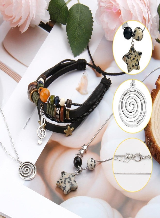 CZMZHFC Multilayer Y2K Star Necklace and Fairycore Grunge Bracelet Set, Handmade Gothic Swirl Star Jewelry, Punk Rock Music Guitar Accessories, Stylish Grunge Jewelry for Women Men - Image 3