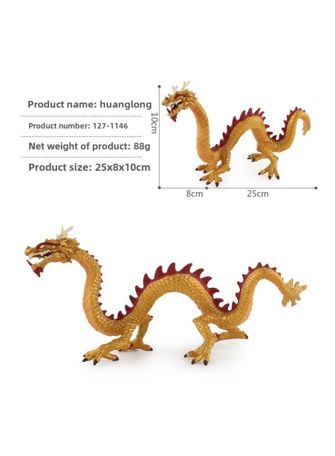 Simulation Warcraft Dragon Model Toy Fire Rock Dragon Stone Dragon Dragon Dragon Dinosaur Animal Jaw Movable Ornament Model-Color:127-1146 Huanglong 88g
