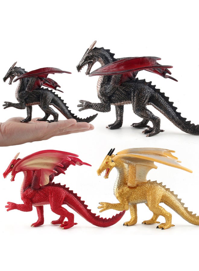 Simulation Warcraft Dragon Model Toy Fire Rock Dragon Stone Dragon Dragon Dragon Dinosaur Animal Jaw Movable Ornament Model-Color:127-1146 Huanglong 88g