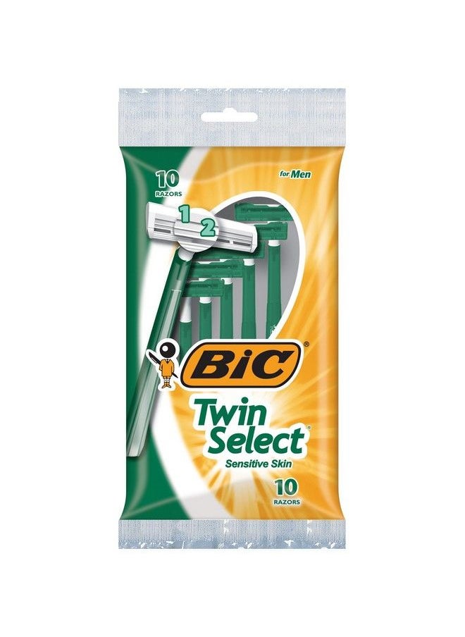 Twin Select Sensitive Skin Disposable Shaver For Men 10Count (Pack Of 3)