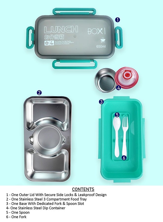 LITTLE SURPRISE BOX Little Surprise Box,Mint Centre Dip Stainless Steel Lunch Box For Kids And Adults - Image 5