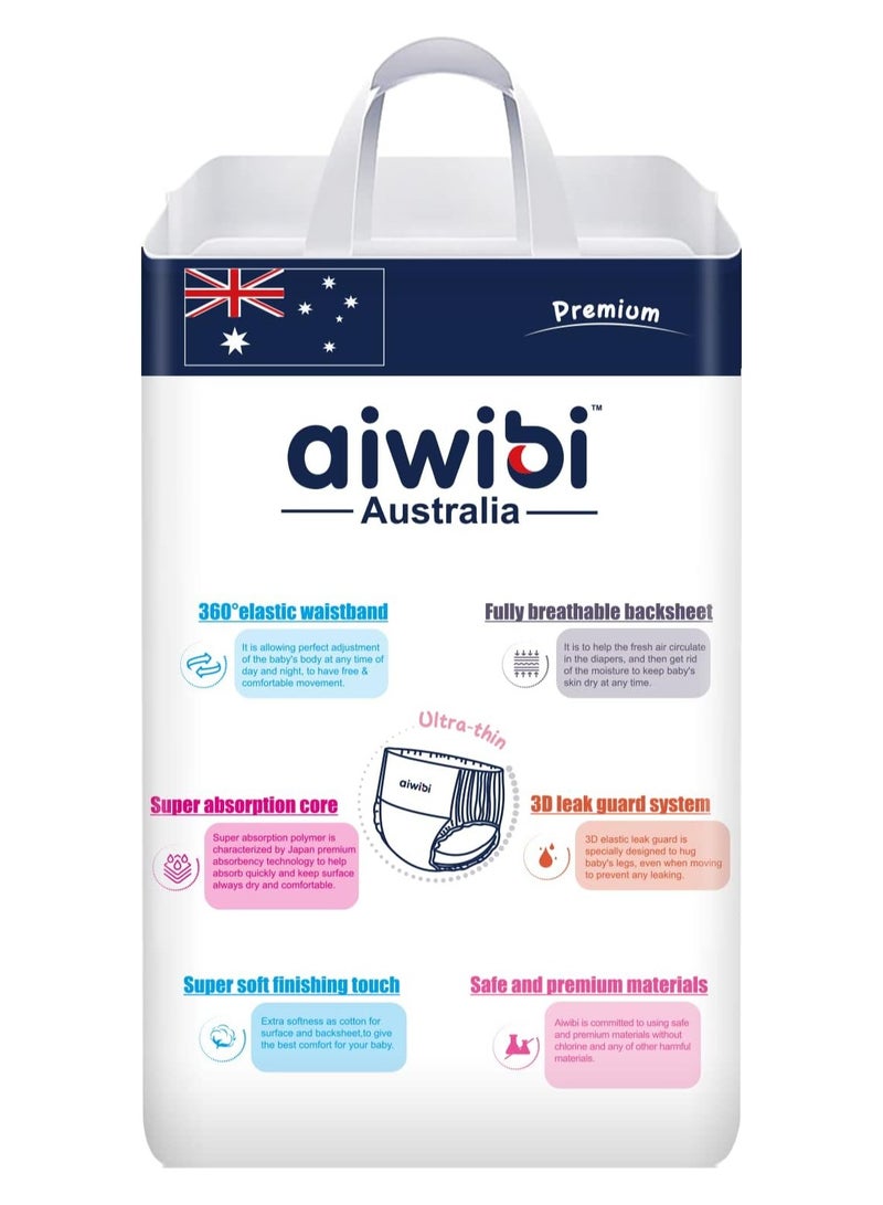 aiwibi Ultra-Thin Premium Baby Pants Diaper, Super Soft and Ultra Thin,Anti-irritation Pants Royal Care Baby Nappy Pants, Super Absorption, 360 Stretchy Waistband (XX-Large, 20, count) - Image 2