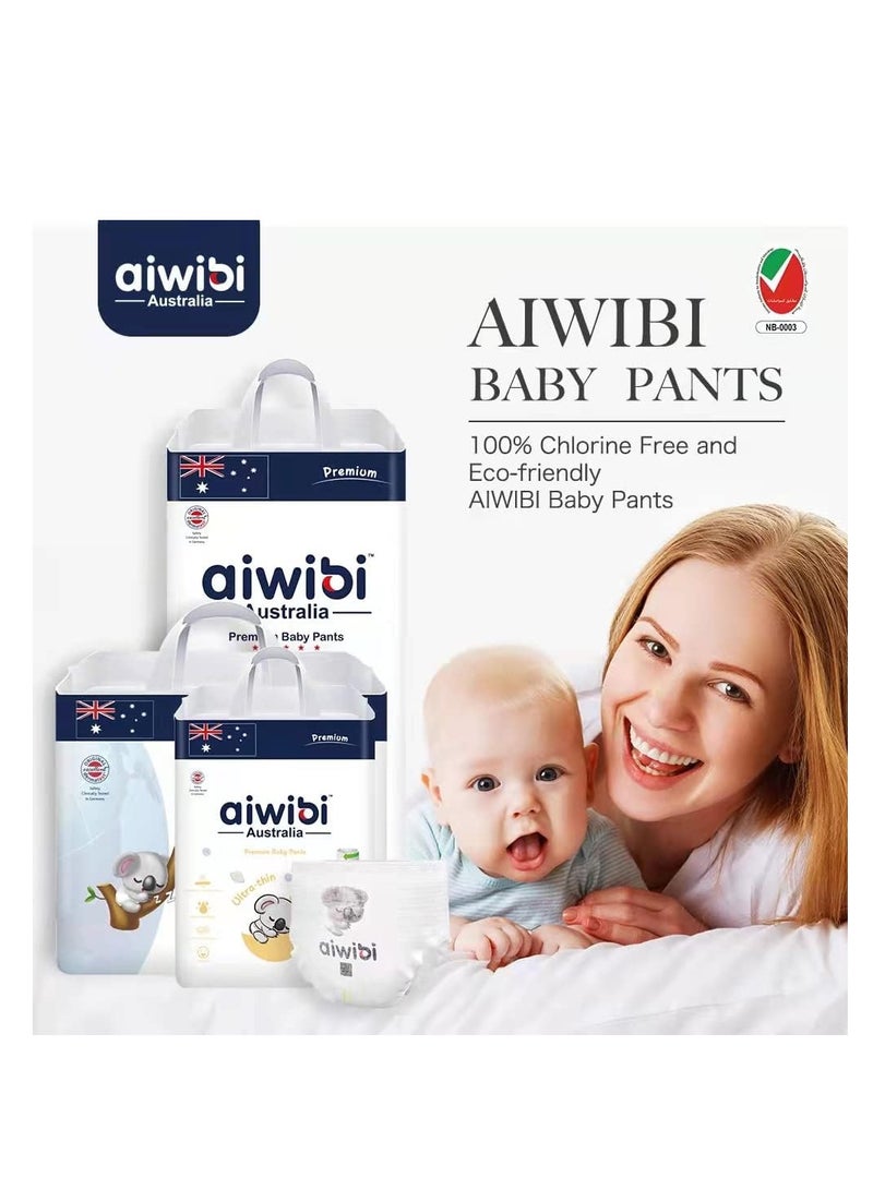 aiwibi Ultra-Thin Premium Baby Pants Diaper, Super Soft and Ultra Thin,Anti-irritation Pants Royal Care Baby Nappy Pants, Super Absorption, 360 Stretchy Waistband (XX-Large, 20, count) - Image 3
