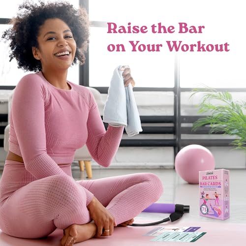 Zinsk 75 Pilates Bar Exercise Cards – Create Home Workouts that Sculpt and Tone – 3" x 5" Cards with Full Instructions – Includes Getting Started Pamphlet with 8 Pre-Made Routines - Image 2