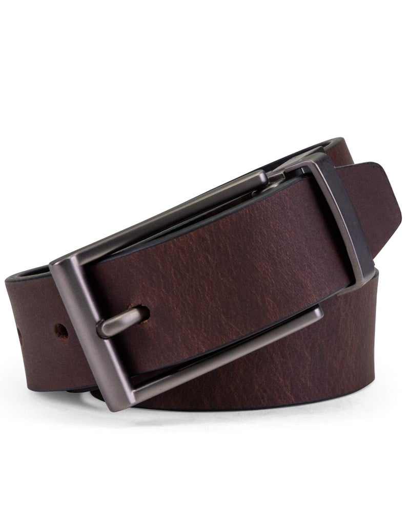 Timberland Boys' Reversible Leather Belt for Kids, Brown/Black, Medium - Image 2