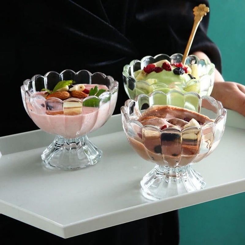 Vency Exquisite Glass Ice Cream Bowl Set of 12 Premium Dessert Bowls set of 12 for IceCream Fruit and More Perfect for Serving and Enjoying Your Favorite Frozen Treats set of 6 x 2 Set Of 12 120ml - Image 2