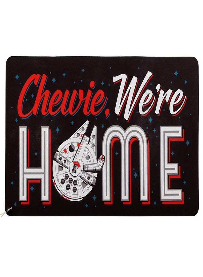 Open Road Brands Disney Star Wars Door Mat - Chewie We're Home Rubber Door Mat with Millenium Falcon - Image 1