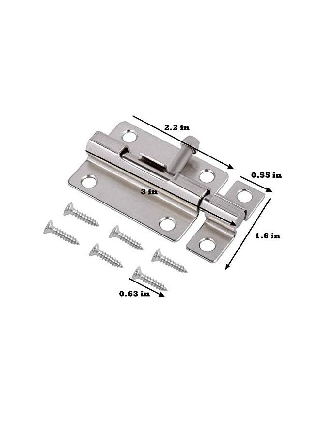 Generic Door Security Slide Latch Lock, Heavy Duty Solid Thicken Steel, Gate Barrel Bolt, Door Lock for More Security and Privacy  - Image 2