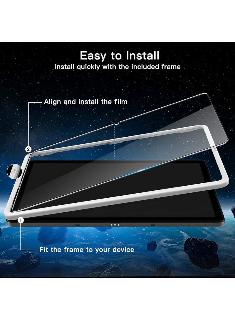 واقي شاشة لجهاز Samsung Galaxy Tab A9+ / A9 Plus مقاس 11 بوصة 2023 مع إطار سهل التركيب من الزجاج المقسى عالي الدقة شفاف 2-Pack - Image 3