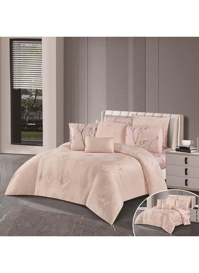 Hours - Hours comforter set with a durable and soft jacquard fabric and a modern and distinctive pattern that satisfies all tastes, 8 pieces, king size - Image 1