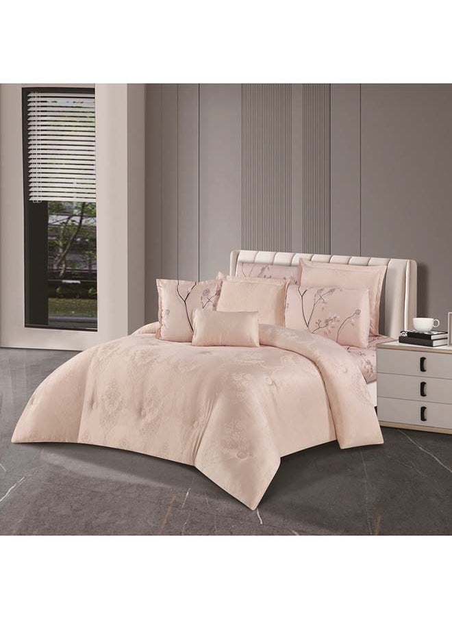 Hours - Hours comforter set with a durable and soft jacquard fabric and a modern and distinctive pattern that satisfies all tastes, 8 pieces, king size - Image 1