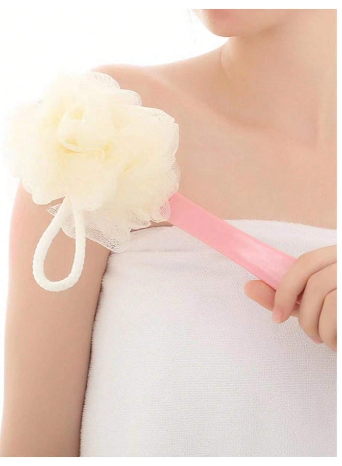 1pc Bath Ball Wash Brush Bathing Tool With Long Handle For Women, Back Scrubber Without Requesting Help - Image 1