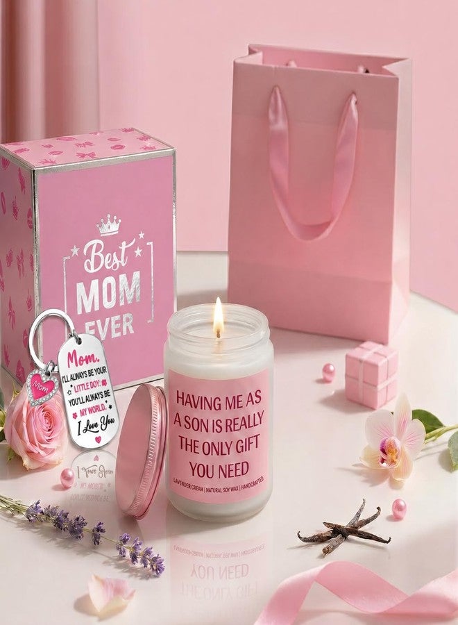 Happy Pop Gifts for Mom from Son - Scented Candle with Mom Keychain Gift Set, Mothers Day Birthday Christmas Gift for Mother Women - Image 5