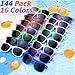Oleitodh 144 Pack Kids Sunglasses Party Favors Kids Neon Sunglasses Bulk Childrens Sunglasses Boys Girls Eyewear Pack for Goody Bag Fillers Summer Beach Pool Birthday Party Supplies - Image 4