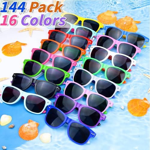 Oleitodh 144 Pack Kids Sunglasses Party Favors Kids Neon Sunglasses Bulk Childrens Sunglasses Boys Girls Eyewear Pack for Goody Bag Fillers Summer Beach Pool Birthday Party Supplies - Image 5