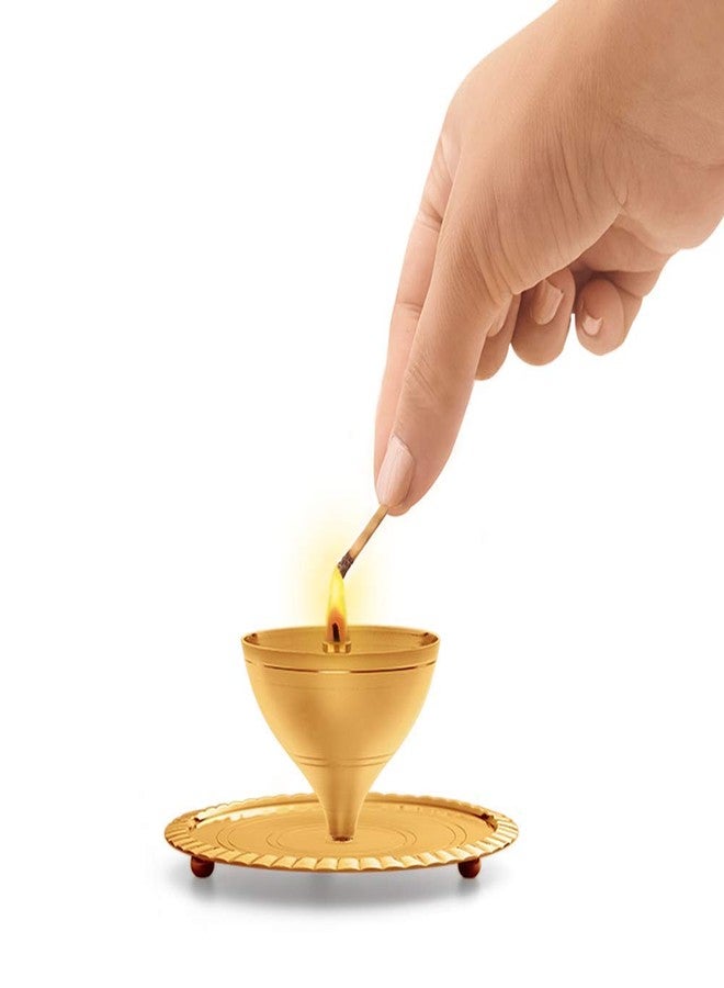 ترو ديكور صحيح ديكور 6 بوصة Akhand Diya لبوجا Akhand جيوتي Deepam Akhand النحاس ضياء مع غطاء - Image 4