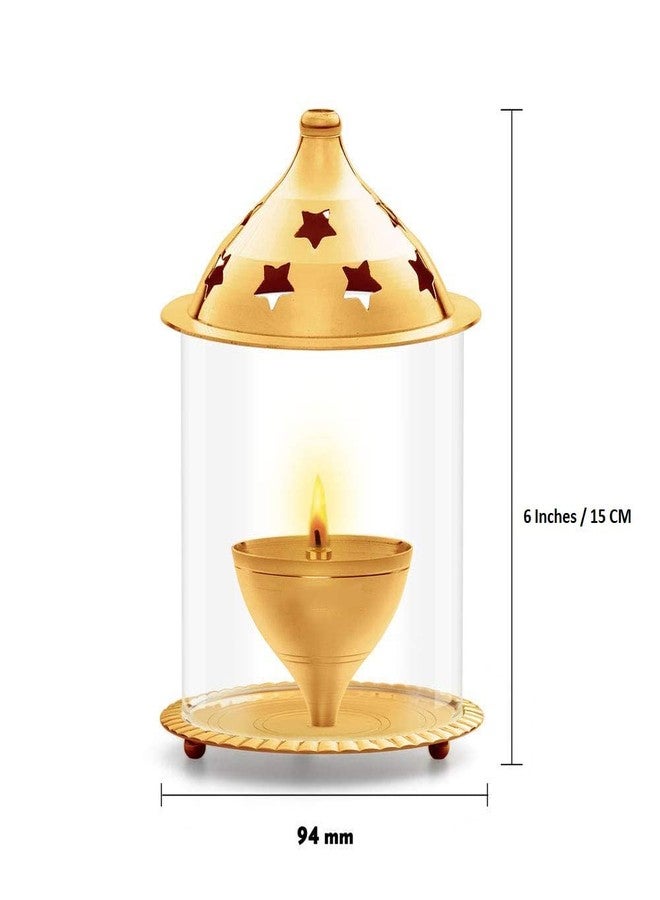 ترو ديكور صحيح ديكور 6 بوصة Akhand Diya لبوجا Akhand جيوتي Deepam Akhand النحاس ضياء مع غطاء - Image 2