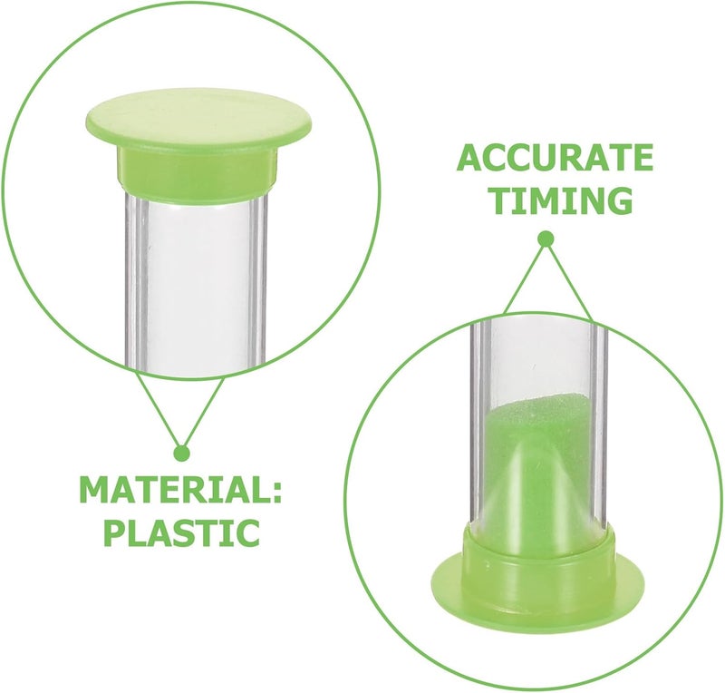 10pcs 5-Minute Sand Timer, Mini Hourglass Sandglass Timer for Classroom, Home, Toothbrushing, and Games, Light Green Plastic Sand Clock - Image 2