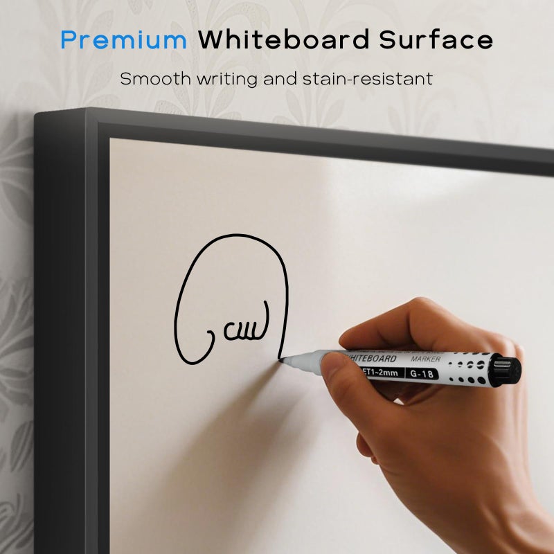 QUEENLINK White Board Cork Board Combo, 36'' x 24'', Magnetic Dry Erase Board and Pin Board for Wall, Black Aluminum Frame Bulletin Board for Home Office School with Accessories - Image 3
