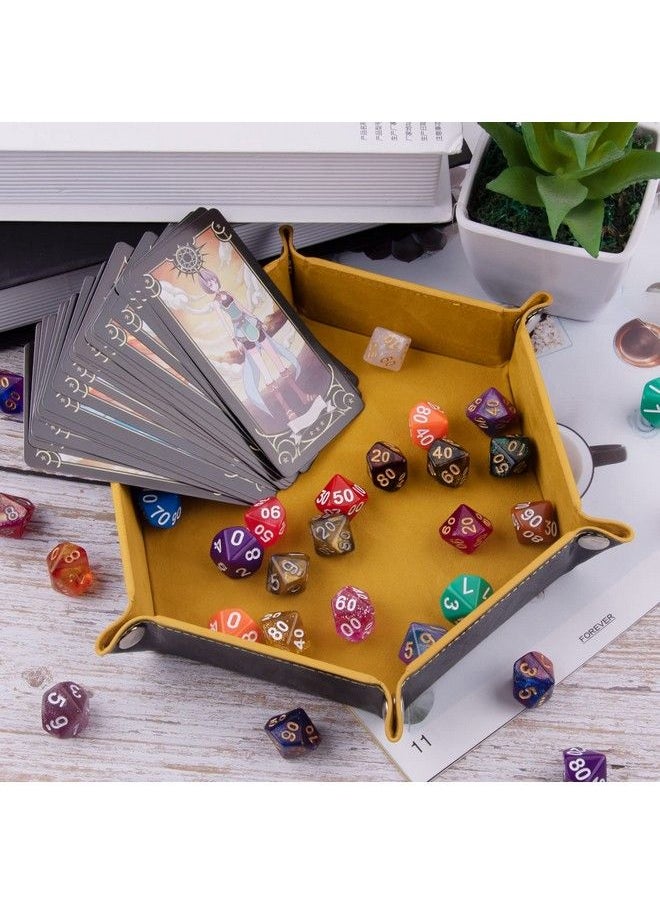 4 Pieces Dice Tray Set Foldable Dice Trays Hexagon Dice Rolling Tray Pu Leather Dice Holder For Dice Games Like Rpg Dnd And Other Table Games(Orange Yellow Cyan Violet) - pzsku/Z6FE324B009B772129933Z/45/_/1689331339/45ed1dfd-4a41-415c-a891-d45728a84ad7