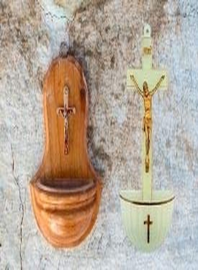 CB Holy Water Fonts for Home Catholic, Jesus Christ Crucifixion, Molded Acrylic Decoration, Luminous, 5 Inch - Image 4