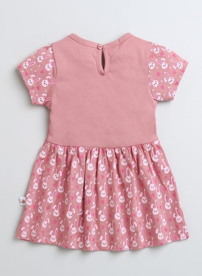 BUMZEE فستان كاجوال بكم قصير من قطن بومزي للفتيات بلون موف بطول الركبة - العمر 3-6 أشهر (Peb9569B-muv) - Image 2