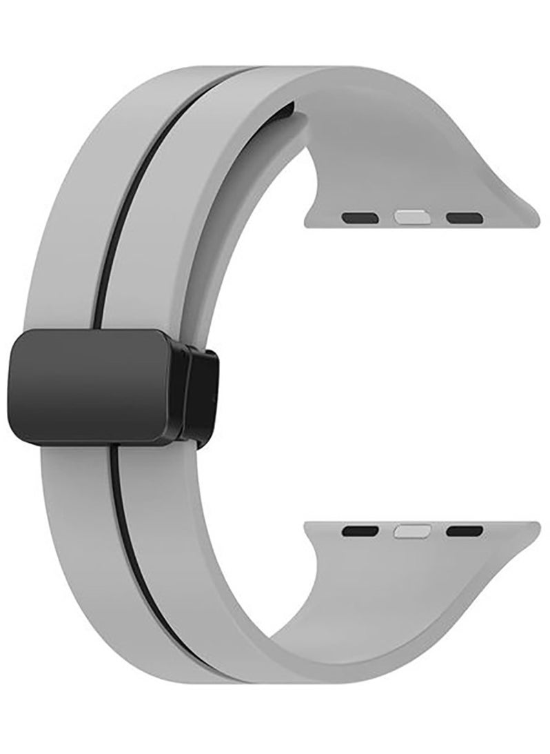 Generic - Apple Watch Band 49mm 45mm 44mm 42mm Watch Strap Band Waterproof Band With Buckle - Grey - Image 1