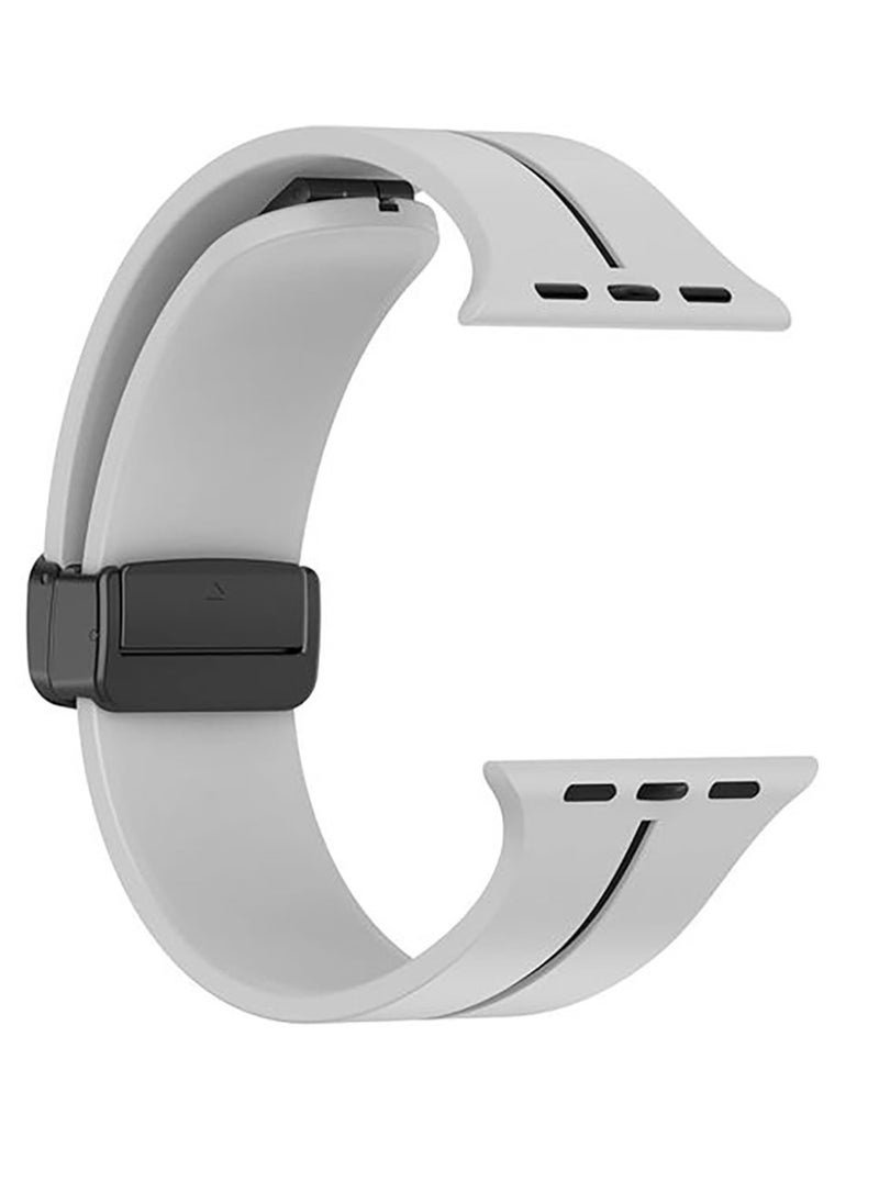 Generic - Apple Watch Band 49mm 45mm 44mm 42mm Watch Strap Band Waterproof Band With Buckle - Grey - Image 1