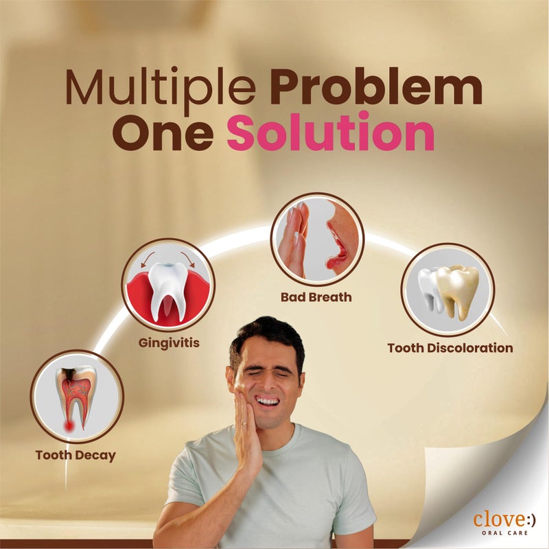 CLOVE معجون أسنان كلوف التام، انتعاش نشط، استشارة مجانية للأسنان مع كل عبوة، الوقاية من التسوس، تبييض الأسنان، صحة اللثة والعناية بالفم، خالي من التريكلوسان، خالي من البارابين، خالي من البيروكسيد، نعناع، عبوة من 1 (100 جرام) - Image 3