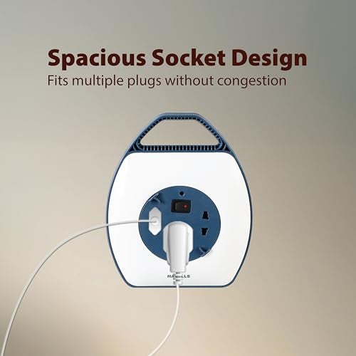 Havells Cosmo Pro 3+1 Reel| Extension Board - 5 Mtr ISI Marked Cable|3 Pin & 2x2 Pins Universal Sockets with Master Switch| LED Indicator| 6A, 240 Volts| Ultra-Smooth Rotation - Image 5