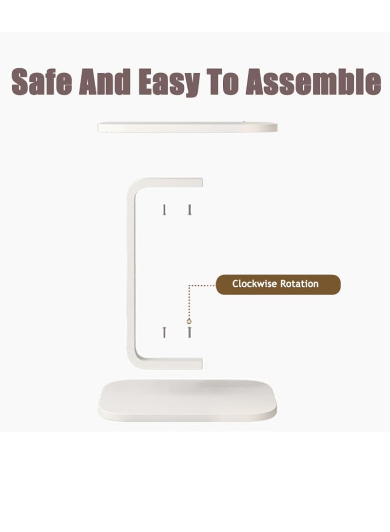 رايز طاولة جانبية بشكل حرف C المنزلية لطاولات صغيرة ، طاولة صغيرة جانب الأريكة ، طاولة قهوة مضادة للصدأ ومناسبة للماء ، طاولات نهايات لغرفة المعيشة وغرفة النوم والشرفة والمكتب (بيضاء) - Image 5