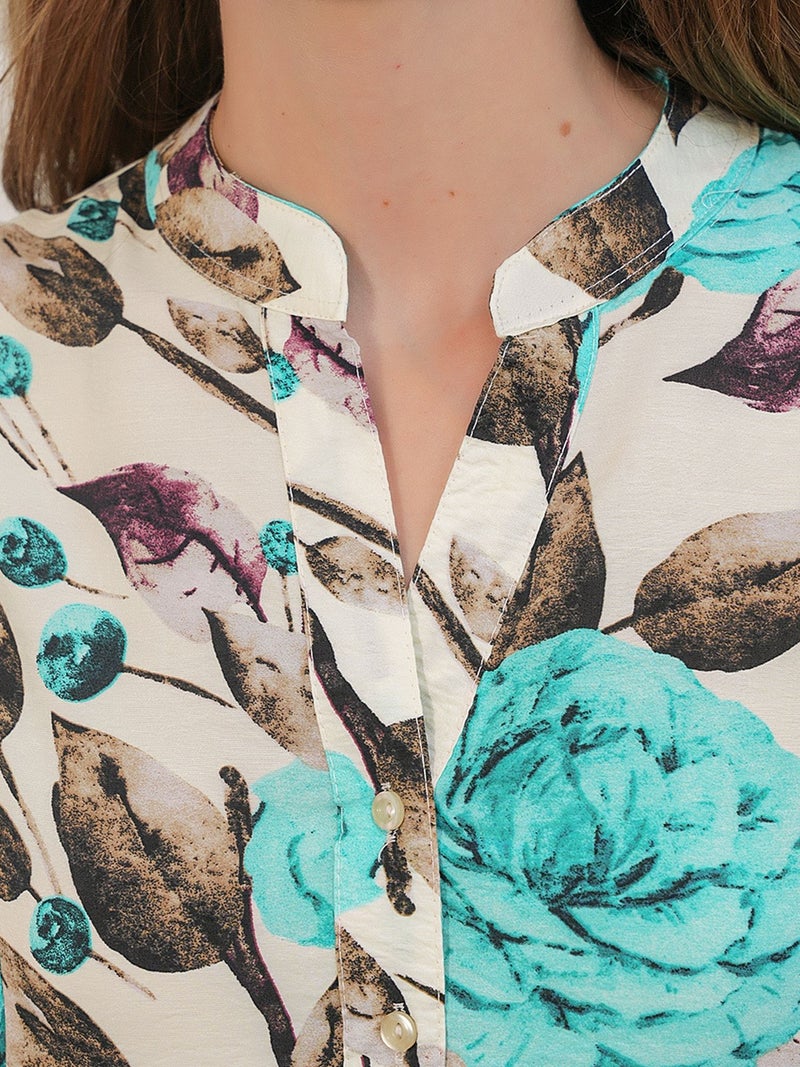 BIG DART BDART Floral Maxi Dress With Mandarin Collar - Image 5