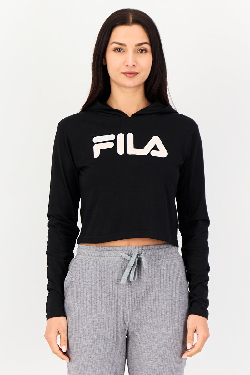 FILA Women Sportswear Fit Long Sleeve Outdoor Sweatshirts, Black - Image 1