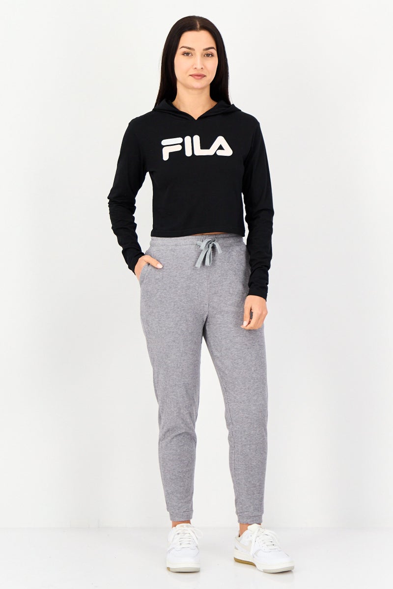 FILA Women Sportswear Fit Long Sleeve Outdoor Sweatshirts, Black - Image 3
