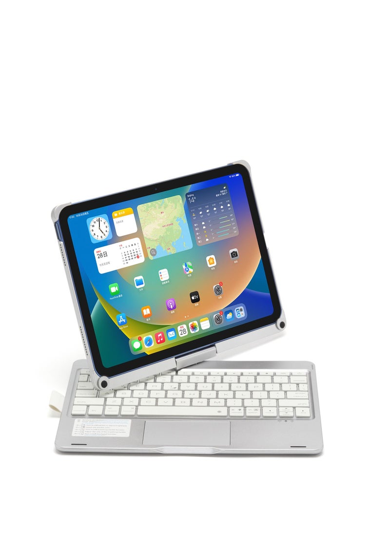 GULFLINK 450mAh Wireless Keyboard Case with TouchPad for ipad 10.9 inch 2022 White  - Image 2