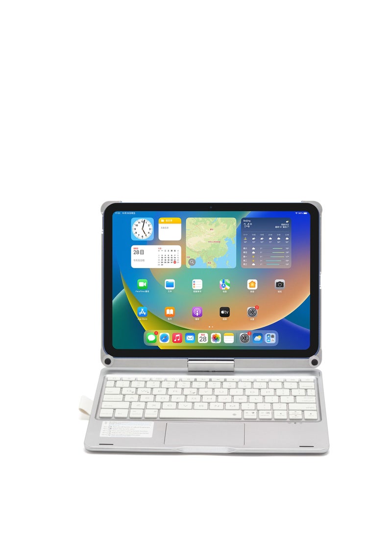 GULFLINK 450mAh Wireless Keyboard Case with TouchPad for ipad 10.9 inch 2022 White  - Image 3
