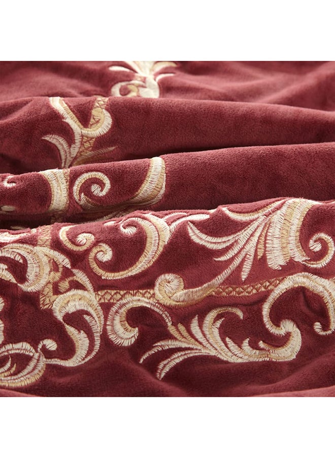 كرز لنن كرم عنابي | مفرش شتوي 11 قطعة - Image 3