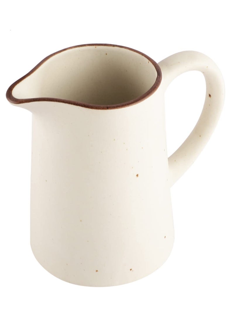 MIAH Decor The Bhumi Collection Ceramic Handmade Stoneware Water Jug/Pitcher with Handle (Matte Finish/Beige/ 7"x4"x7"/1500 ml/Dishwasher & Microwave Safe) MD-676 - Image 2